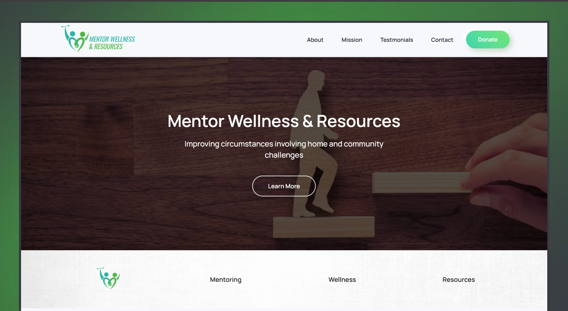 mentor wellness resources website screenshot - https://mentorwellnessresources.com