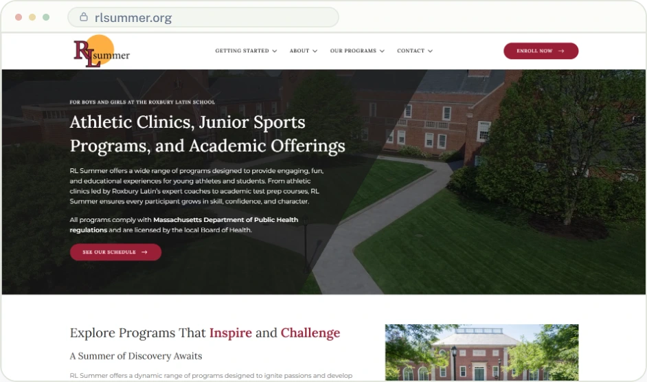 rlsummer.org homepage screenshot
