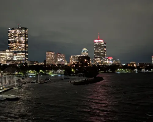 boston view back bay at night